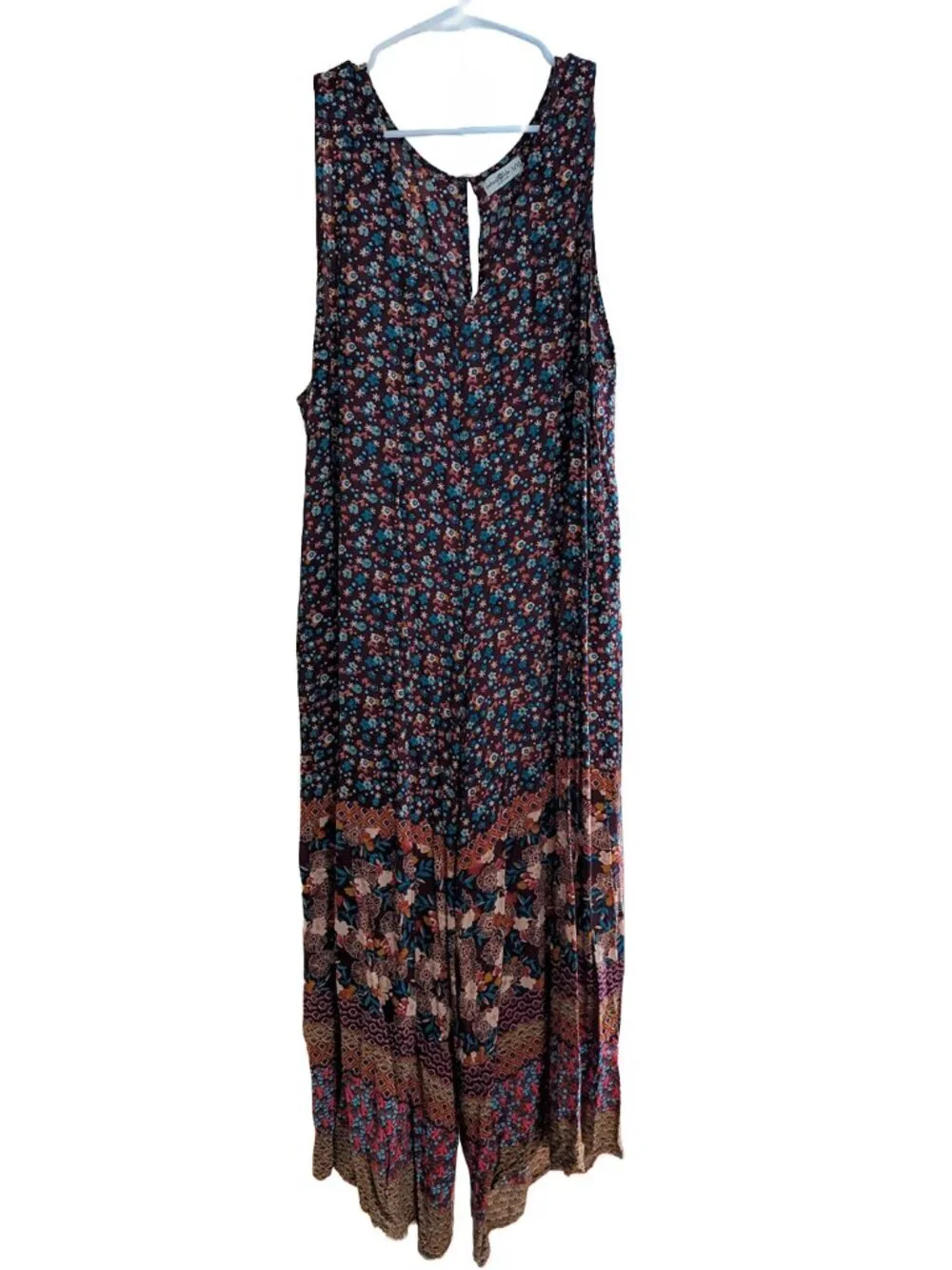 Natural Life Boho Floral Wide Leg Jumpsuit
